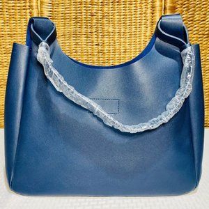 NEW Neiman Marcus Vegan Leather Navy Tote Bag 2019 Fall Collection